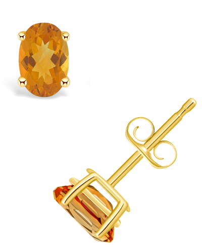 Macy's Citrine (7/8 Ct. T.w.) Stud Earrings In 14k Yellow Gold Or 14k White Gold