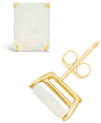 Macy's Opal (1-1/2 Ct. T.w.) Stud Earrings In 14k Yellow Gold Or 14k Gold