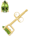 Macy's Peridot Pear Stud Earrings (1/2 Ct. T.w.) In 14k Gold In Gold