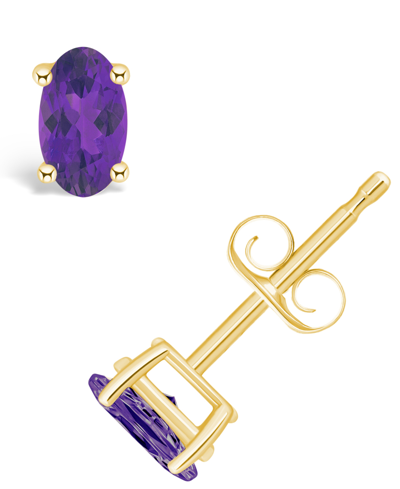 Macy's Amethyst (7/8 Ct. T.w.) Stud Earrings In 14k Yellow Gold Or 14k White Gold
