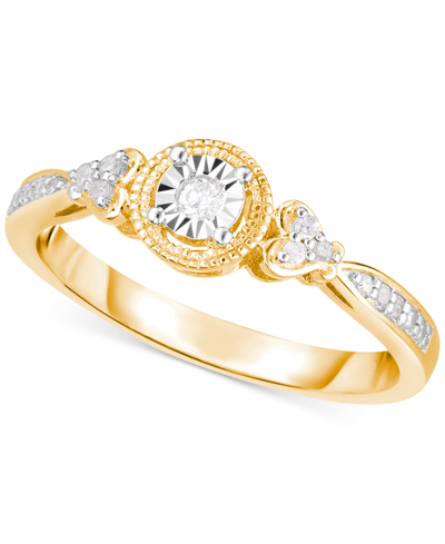 Macy's Diamond Promise Ring (1/10 Ct. T.w.) In 14k Gold-plated Sterling Silver