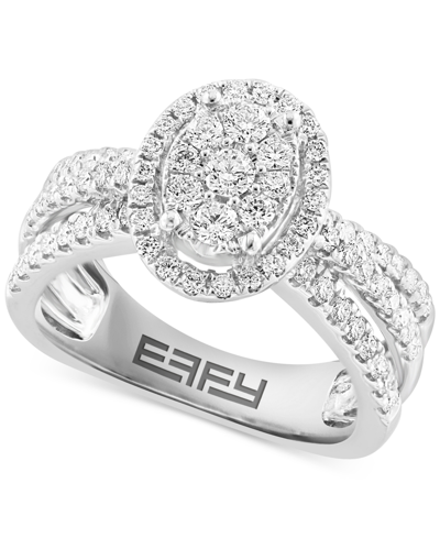 Effy Collection Effy Diamond Halo Cluster Ring (7/8 Ct. T.w.) In 14k White Gold