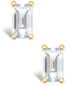 Macy's White Topaz (3/4 Ct. T.w.) Stud Earrings In 14k Yellow Gold Or 14k White Gold In Gold