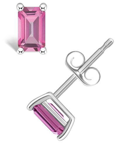 Macy's Pink Topaz (3/4 Ct. T.w.) Stud Earrings In 14k White Gold Or 14k Yellow Gold
