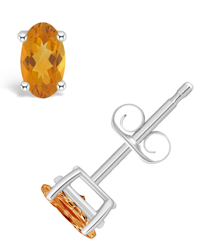 Macy's Citrine (7/8 Ct. T.w.) Stud Earrings In 14k Yellow Gold Or 14k White Gold