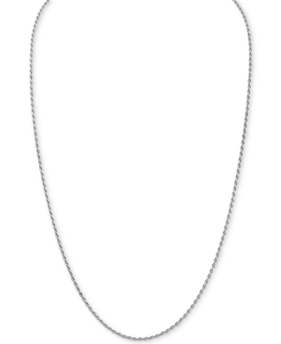 Esquire Men's Jewelry Rope Link 24" Chain Necklace, Created For Macy's In Silver