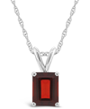 Macy's Garnet Pendant Necklace (2 Ct.t.w) In 14k White Gold In White Gold