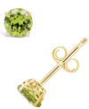 Macy's Stud Earrings In 14k Yellow Gold Plated In Peridot