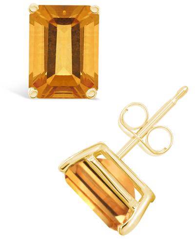 Macy's Citrine (3-1/5 Ct. T.w.) Stud Earrings In 14k Yellow Gold Or 14k White Gold