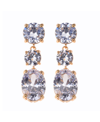 NICOLE MILLER 3- CRYSTAL STONES WITH GOLD-TONE DROP EARRING