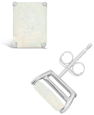 Macy's Opal (5/8 Ct. T.w.) Stud Earrings In 14k Yellow Gold Or 14k White Gold