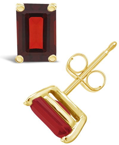 Macy's Garnet (1-1/2 Ct.t.w) Stud Earrings 14k In White Gold Or 14k Yellow Gold