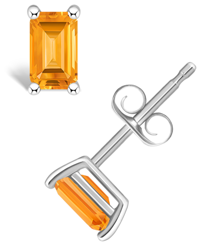 Macy's Citrine (1-1/10 Ct. T.w.) Stud Earrings In 14k Yellow Gold Or 14k White Gold
