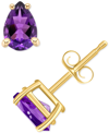 Macy's Amethyst Pear Stud Earrings (3/8 Ct. T.w.) In 14k Gold In Gold