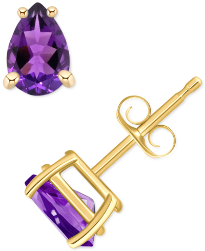 MACY'S AMETHYST PEAR STUD EARRINGS (3/4 CT. T.W.) IN 14K GOLD