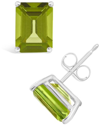 Macy's Peridot (3-3/8 Ct. T.w.) Stud Earrings In 14k Yellow Gold Or 14k White Gold