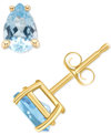 Macy's Aquamarine Pear Stud Earrings (1/3 Ct. T.w.) In 14k Gold In Gold