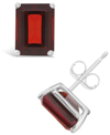 Macy's Garnet (3-7/8 Ct. T.w.) Stud Earrings In 14k Yellow Gold Or 14k White Gold In White Gold