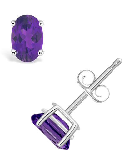 Macy's Amethyst (1/2 Ct. T.w.) Stud Earrings In 14k White Gold Or 14k Yellow Gold