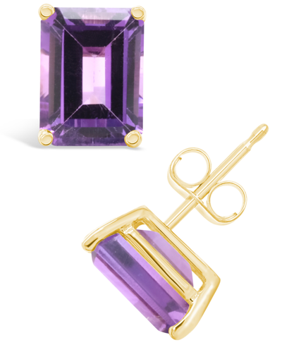 Macy's Amethyst (3-1/5 Ct. T.w.) Stud Earrings In 14k Yellow Gold Or 14k White Gold