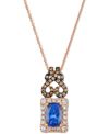 Le Vian Blueberry Tanzanite (1-1/4 Ct. T.w.) & Diamond (1/2 Ct. T.w.) Scrollwork Halo Adjustable 20" Pendant In Tanzanite