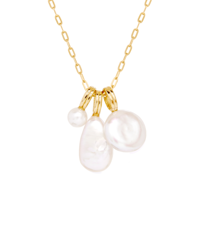 Brook & York Florence Imitation Pearl Charm Pendant Necklace In K Gold Plated