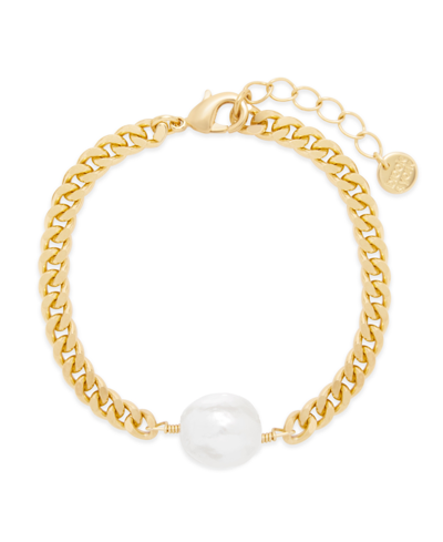 Brook & York Carter Biwa Imitation Pearl Bracelet In K Gold Plated