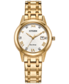 CITIZEN ECO-DRIVE WOMEN'S CLASSIC GOLD-TONE STAINLESS STEEL BRACELET WATCH 29MM