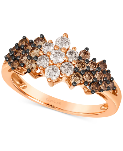Le Vian Chocolate Ombre Diamond Cluster Ring (1 Ct. T.w.) In 14k Rose Gold, White Gold Or Yellow Gold In K Strawberry Gold Ring