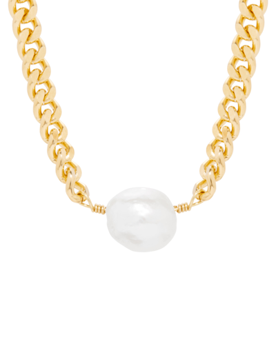 Brook & York Carter Biwa Imitation Pearl Necklace In K Gold Plated