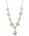 MARCHESA GOLD-TONE MIXED CRYSTAL LARIAT NECKLACE, 16" + 3" EXTENDER