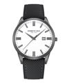KENNETH COLE NEW YORK MEN'S MODERN CLASSIC BLACK SILICONE STRAP WATCH 42MM