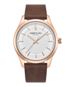 KENNETH COLE NEW YORK MEN'S MODERN CLASSIC BROWN GENUINE LEATHER STRAP WATCH 43MM