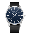 Kenneth Cole New York Men's Modern Classic Black Genuine Leather Strap Watch 42mm In Black