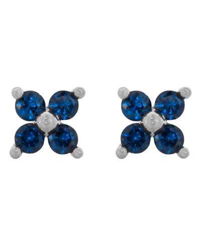 Girls Crew Women's Teeny Tiny Sapphire Cluster Studs In Silver Plated