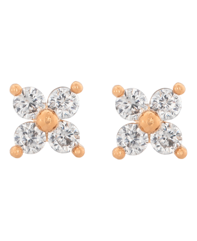 Girls Crew Women's Teeny Tiny Clear Cluster Studs In Rose Gold Plated