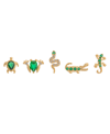 Girls Crew Women's Emerald Rainforest Stud Set In Gold Plated