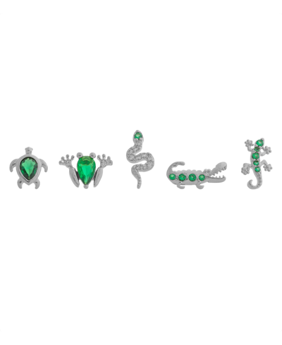 Girls Crew Women's Emerald Rainforest Stud Set In Silver Plated