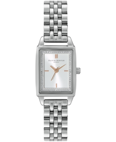 OLIVIA BURTON WOMEN'S QUARTZ SILVER-TONE STAINLESS STEEL BRACELET WATCH 25.5MM X 20.5MM