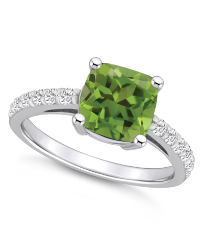 Macy's Peridot (2-3/8 Ct. T.w.) And Diamond (1/3 Ct. T.w.) Ring In 14k White Gold