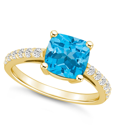 Macy's Blue Topaz (2-3/4 Ct. T.w.) And Diamond (1/3 Ct. T.w.) Ring In 14k Yellow Gold