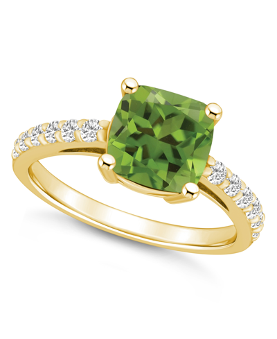 Macy's Peridot (2-3/8 Ct. T.w.) And Diamond (1/3 Ct. T.w.) Ring In 14k Yellow Gold