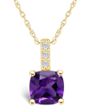 MACY'S AMETHYST (2 CT. T.W.) AND DIAMOND ACCENT PENDANT NECKLACE IN 14K YELLOW GOLD