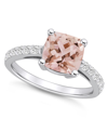 Macy's Morganite (2 Ct. T.w.) And Diamond (1/3 Ct. T.w.) Ring In 14k White Gold In Morganite