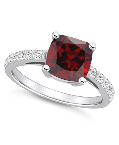 Macy's Garnet (2-3/4 Ct. T.w.) And Diamond (1/3 Ct. T.w.) Ring In 14k White Gold