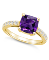 Macy's Amethyst (2 Ct. T.w.) And Diamond (1/3 Ct. T.w.) Ring In 14k Yellow Gold In Amethyst