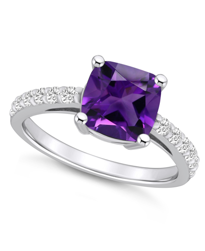 Macy's Amethyst (2 Ct. T.w.) And Diamond (1/3 Ct. T.w.) Ring In 14k White Gold