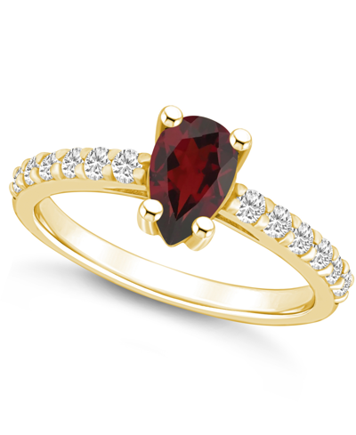 Macy's Garnet (1-1/10 Ct. T.w.) And Diamond (1/3 Ct. T.w.) Ring In 14k Yellow Gold