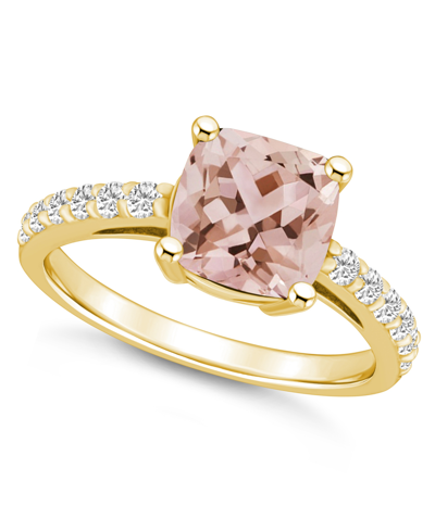 Macy's Morganite (2 Ct. T.w.) And Diamond (1/3 Ct. T.w.) Ring In 14k Yellow Gold In Brown