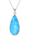Giani Bernini Onyx Teardrop Pendant Necklace In Sterling Silver, 16" + 2" Extender, (also In Blue Howlite & Sodali In Blue Howlite